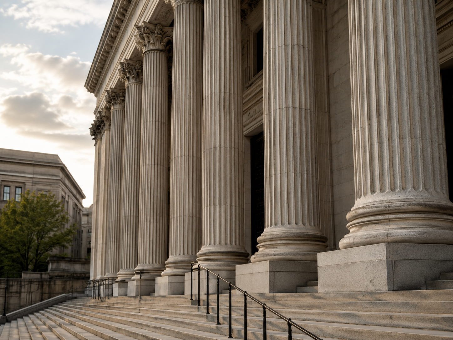 Courthouse columns and stone steps